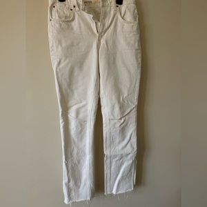 White mid rise jeans
